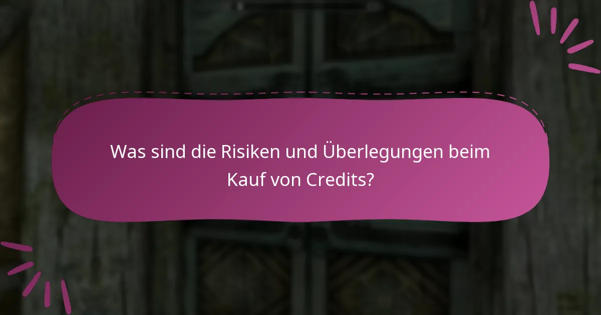 Was sind die Risiken und Überlegungen beim Kauf von Credits?